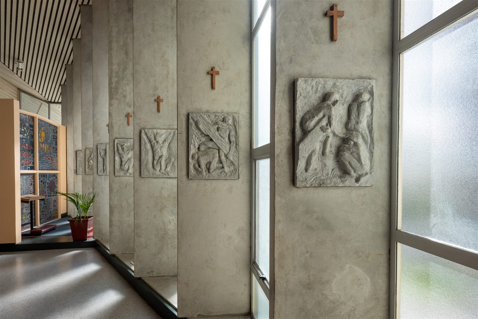 Stations of the Cross along the nave at St Joseph's
