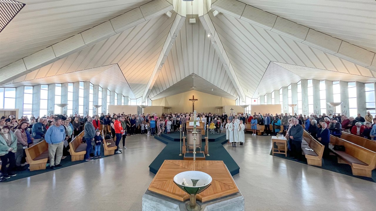 Congregation gathered for Mass at St Joseph's Church